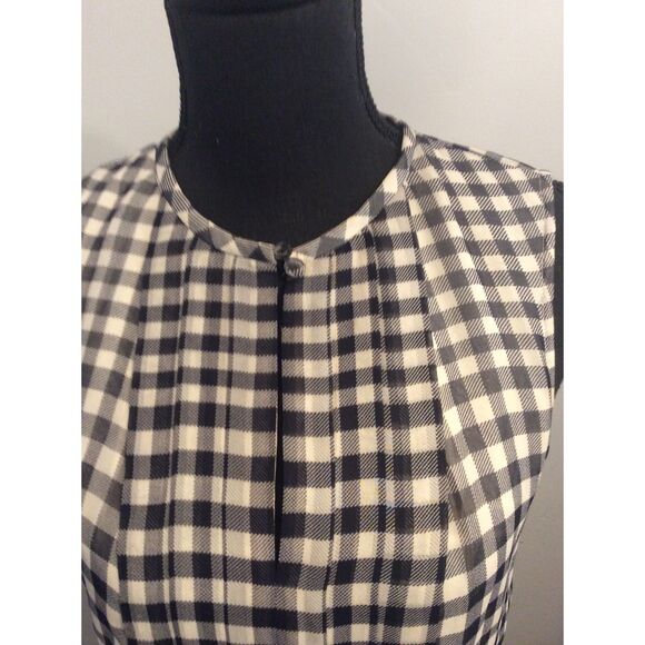 J. Crew Silk Plaid V Neck Sleeveless Top Size 2 Career Womens - Picture 4 of 4